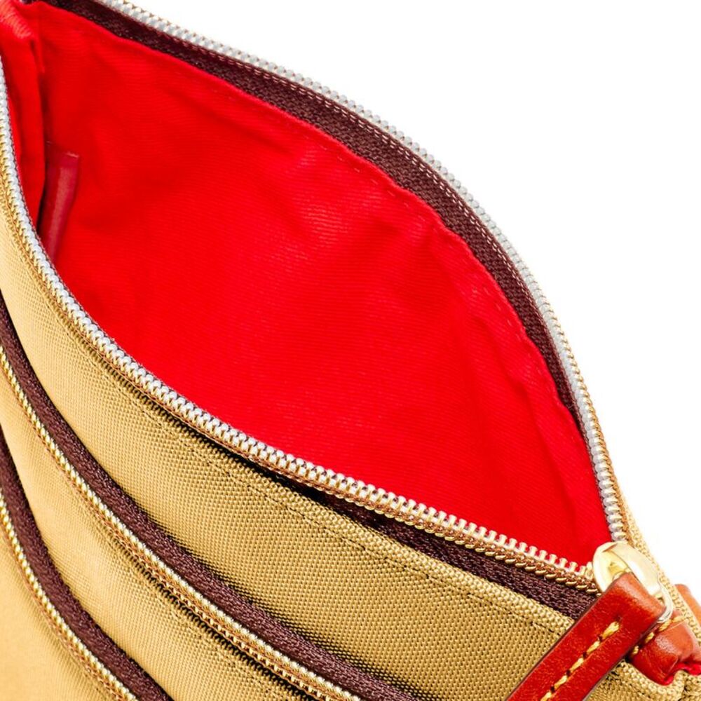 Dooney & Bourke Nylon North South Triple Zip Shoulder Bag - Khaki - Picture 3 of 4